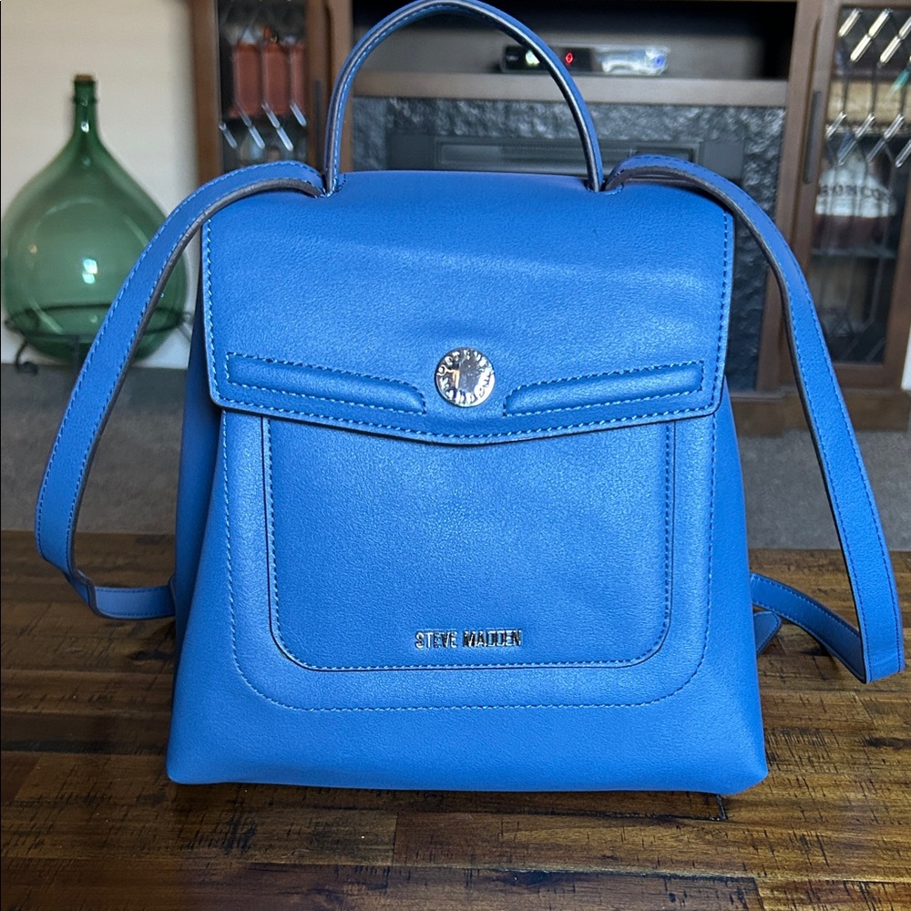 Steve Madden Cobalt Blue Top Handle Crossbody Bag NWOT Structured Handbag
